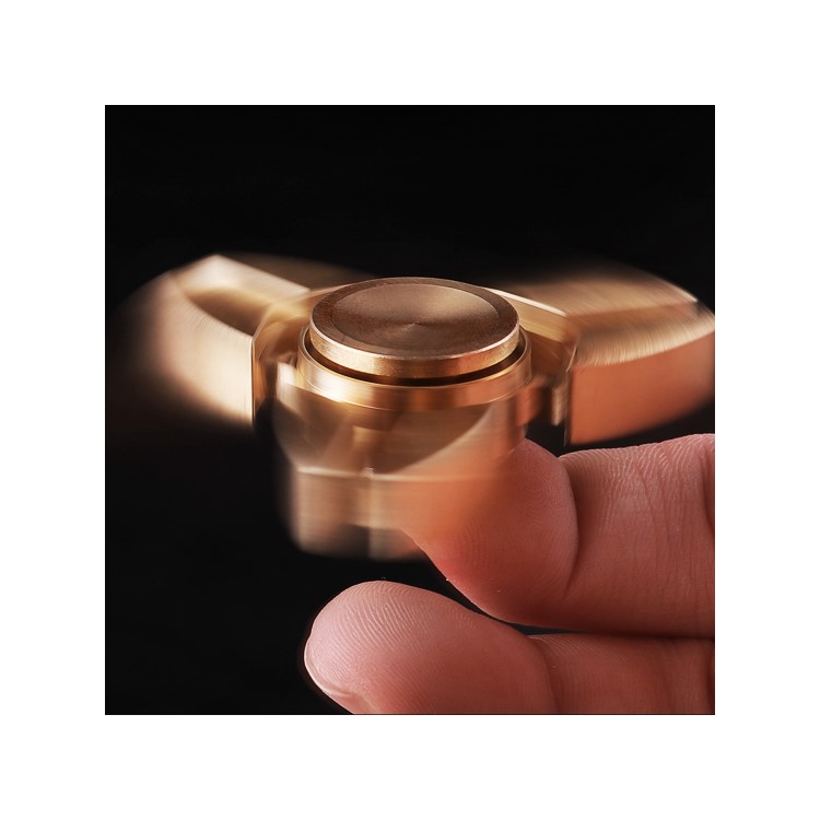 Pure Copper Tri-Spinner Fidget Toy EDC Focus Toy Fast Bearing - Gold-4