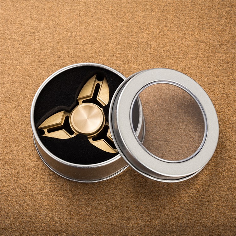 Pure Copper Tri-Spinner Fidget Toy EDC Focus Toy Fast Bearing - Gold-6