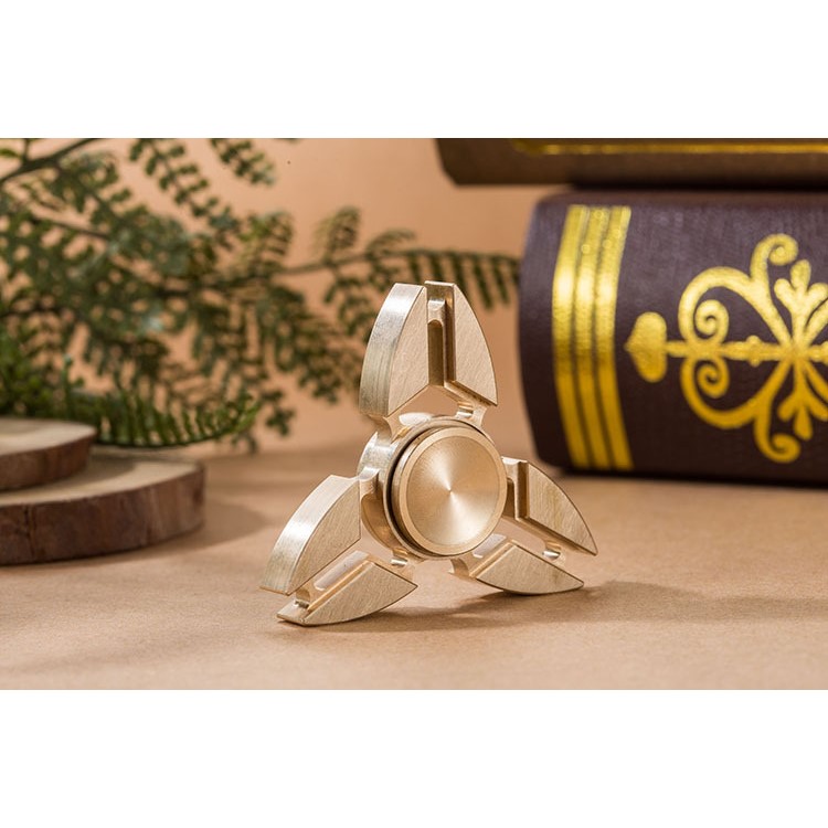 Pure Copper Tri-Spinner Fidget Toy EDC Focus Toy Fast Bearing - Gold-9