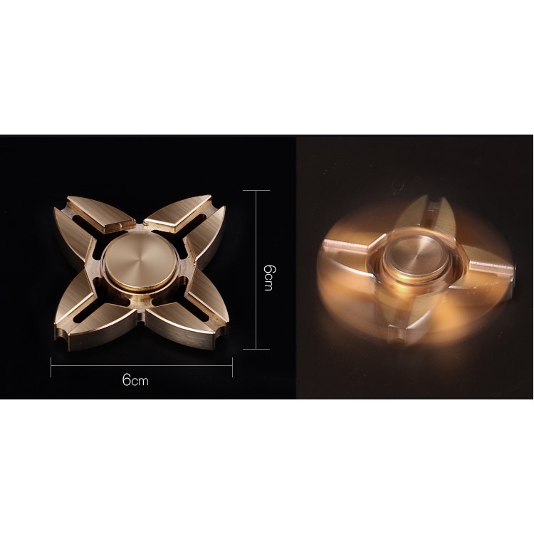 Quadrangle Pure Copper Spinner Fidget Hand Spinner High Speed EDC Focus Toy - Gold-2