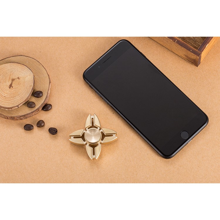 Quadrangle Pure Copper Spinner Fidget Hand Spinner High Speed EDC Focus Toy - Gold-3