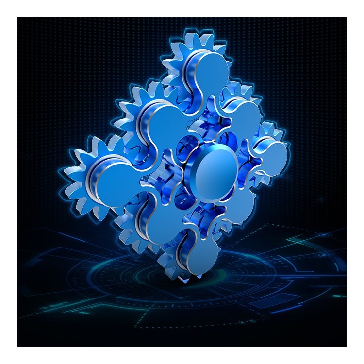 9 Gears Brass Spinner Fidget Toy Hand Spinner Great for Anxiety Stress-Relief ADHD - Blue-2
