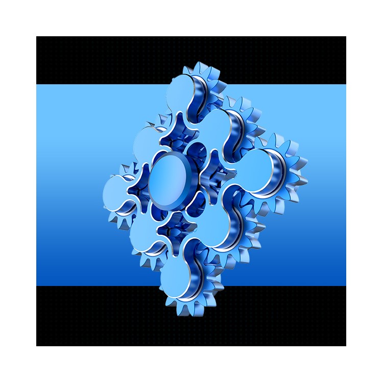 9 Gears Brass Spinner Fidget Toy Hand Spinner Great for Anxiety Stress-Relief ADHD - Blue-4