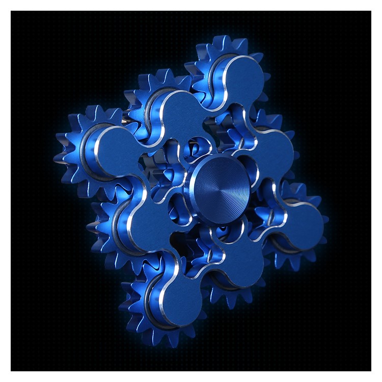 9 Gears Brass Spinner Fidget Toy Hand Spinner Great for Anxiety Stress-Relief ADHD - Blue-5