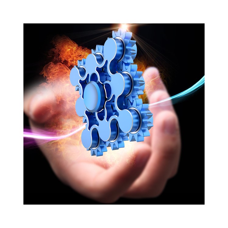9 Gears Brass Spinner Fidget Toy Hand Spinner Great for Anxiety Stress-Relief ADHD - Blue-6