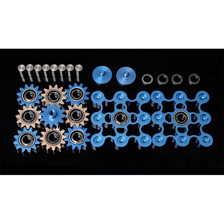 9 Gears Brass Spinner Fidget Toy Hand Spinner Great for Anxiety Stress-Relief ADHD - Blue-8