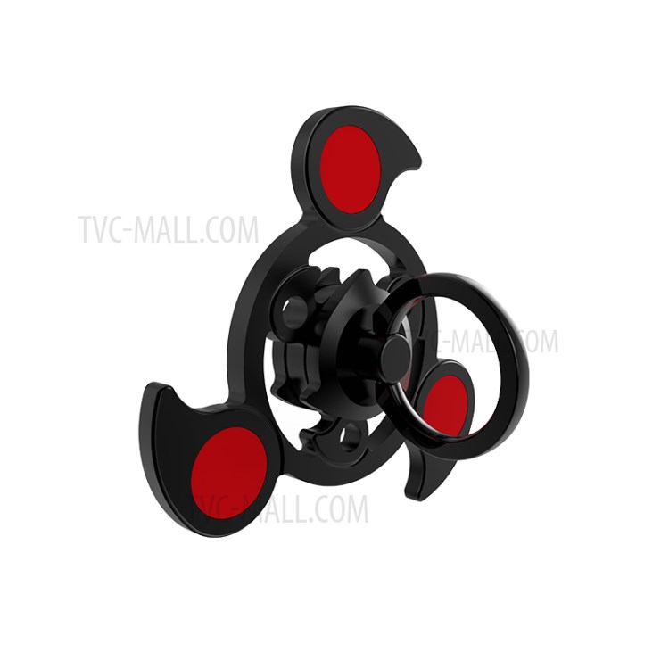 Blood Wheel Air Rotating Fingertips Gyro Tri-spinner Fidget with Detachable Ring - Black-7