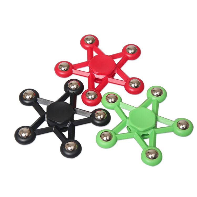 Five-pointed Star Steel Ball Fidget Spinner Hand Spinner Stress and Anxiety Relief Toy - Black-9