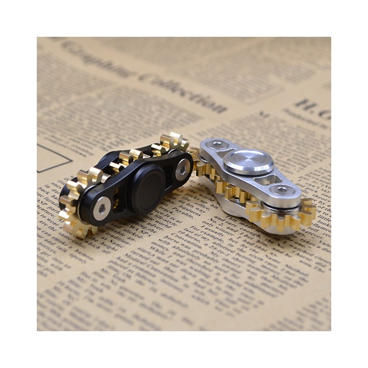 3 Gears Brass Spinner Fidget Spinner Toy Hand Spinner Great for Anxiety Stress-Relief ADHD - Black-4