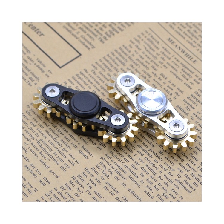 3 Gears Brass Spinner Fidget Spinner Toy Hand Spinner Great for Anxiety Stress-Relief ADHD - Black-5