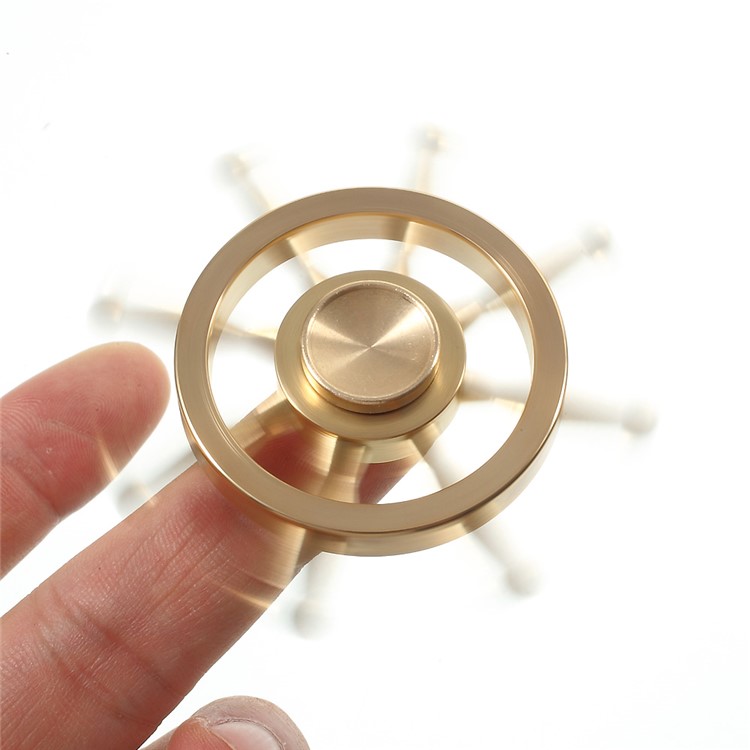 Rudder Pattern EDC Focus Toy Metal Spinner Fidget Hand Spinner - Gold-12