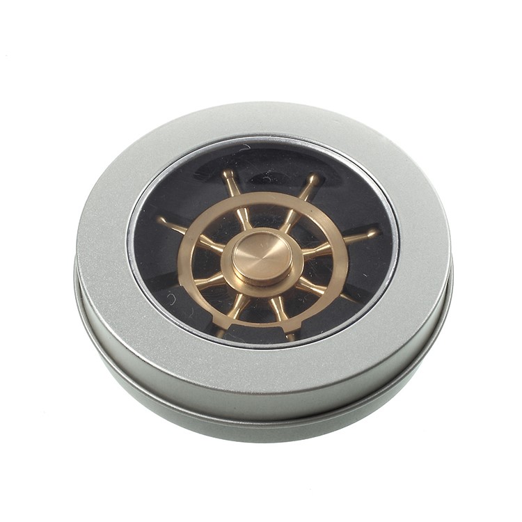 Rudder Pattern EDC Focus Toy Metal Spinner Fidget Hand Spinner - Gold-15