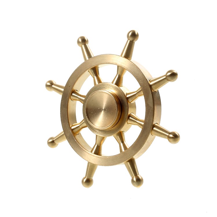 Rudder Pattern EDC Focus Toy Metal Spinner Fidget Hand Spinner - Gold-5