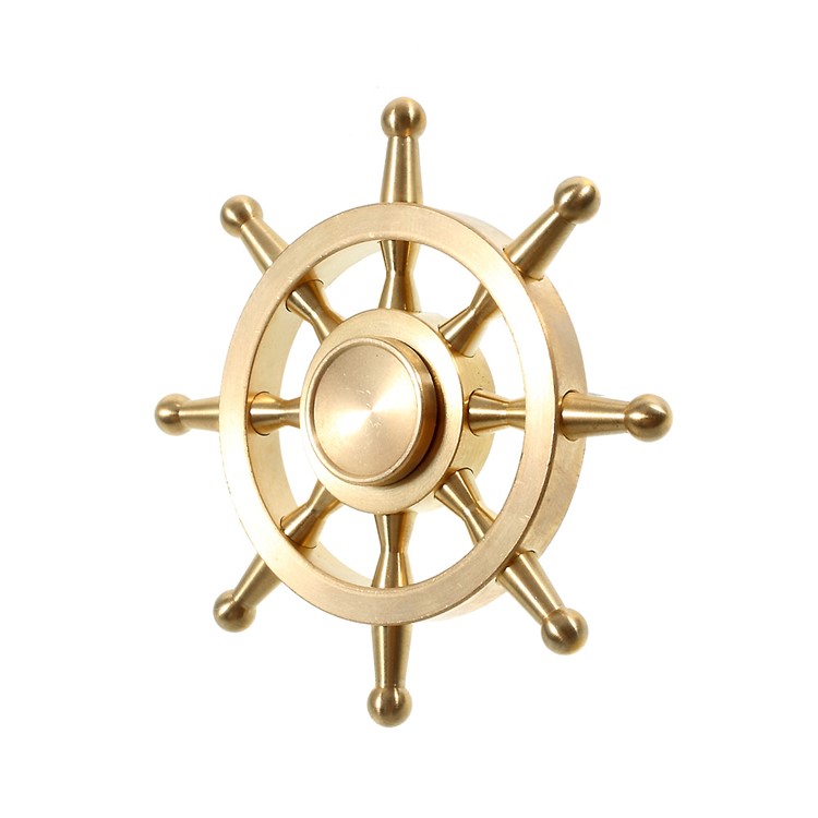 Rudder Pattern EDC Focus Toy Metal Spinner Fidget Hand Spinner - Gold-6