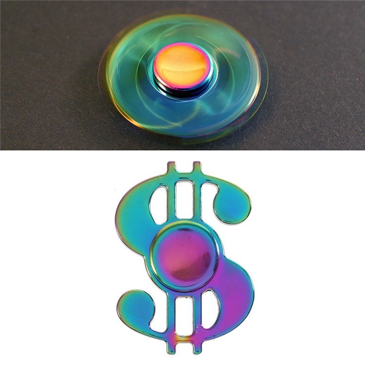 Dollar Sign Shape Colorized Metal Fidget Spinner Stress and Anxiety Relief Toy-1