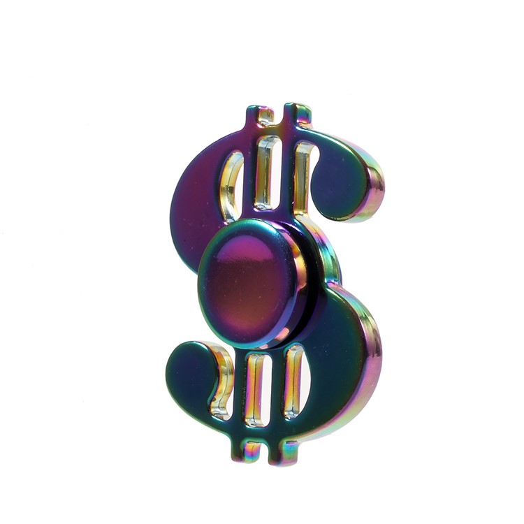 Dollar Sign Shape Colorized Metal Fidget Spinner Stress and Anxiety Relief Toy-3