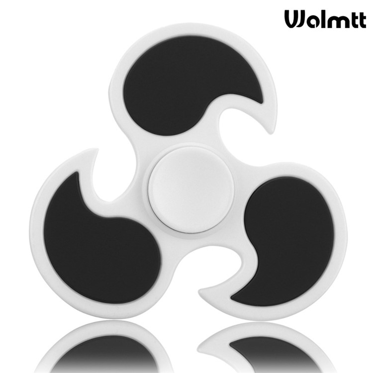 Hot Wheel Pattern Tri-Spinner Fidget Spinner ADHD Anxity Toy Stress Reducer - White / Black-1