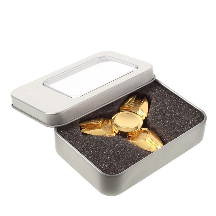 Triangle Fidget Spinner Toy Hand Spinner Stress Reducer EDC Focus Toy - Gold Color-11