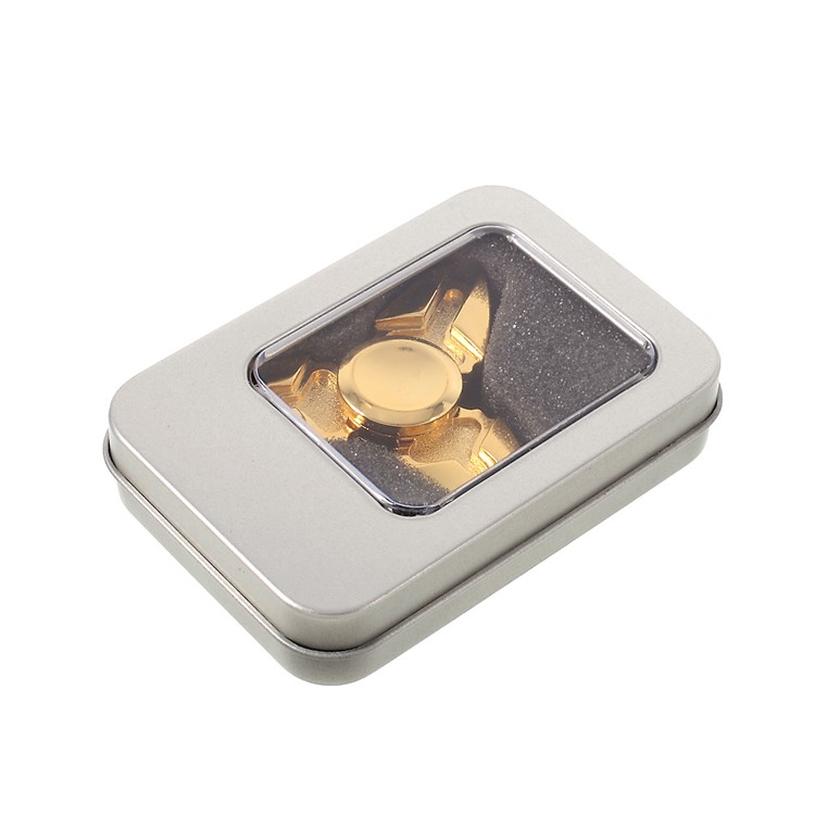 Triangle Fidget Spinner Toy Hand Spinner Stress Reducer EDC Focus Toy - Gold Color-12