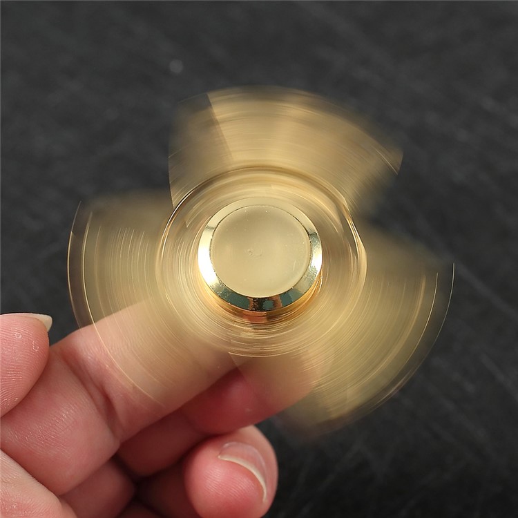 Triangle Fidget Spinner Toy Hand Spinner Stress Reducer EDC Focus Toy - Gold Color-2