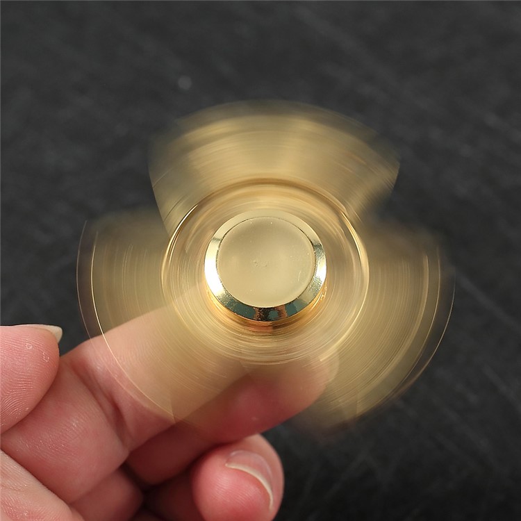 Triangle Fidget Spinner Toy Hand Spinner Stress Reducer EDC Focus Toy - Gold Color-3