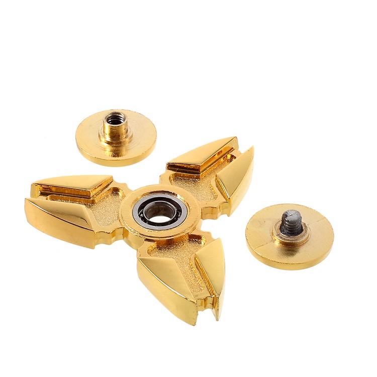 Triangle Fidget Spinner Toy Hand Spinner Stress Reducer EDC Focus Toy - Gold Color-8