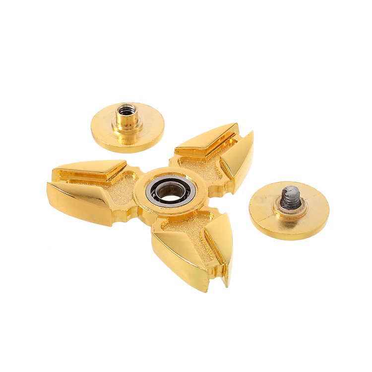 Triangle Fidget Spinner Toy Hand Spinner Stress Reducer EDC Focus Toy - Gold Color-9
