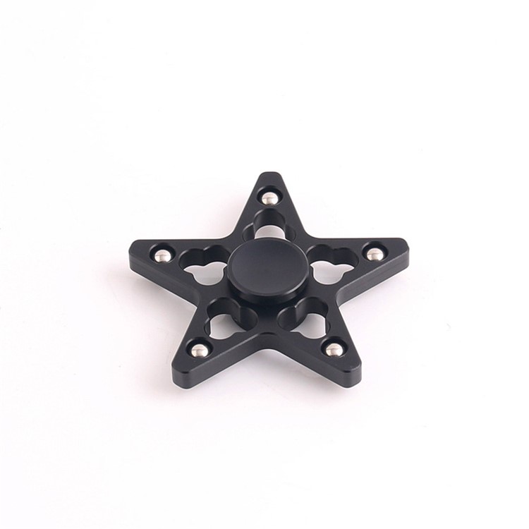 Five-pointed Star Pattern 5 Steel Balls Spinner Fidget Spinner Finger Toy ADHD Focus Toy - Black-1