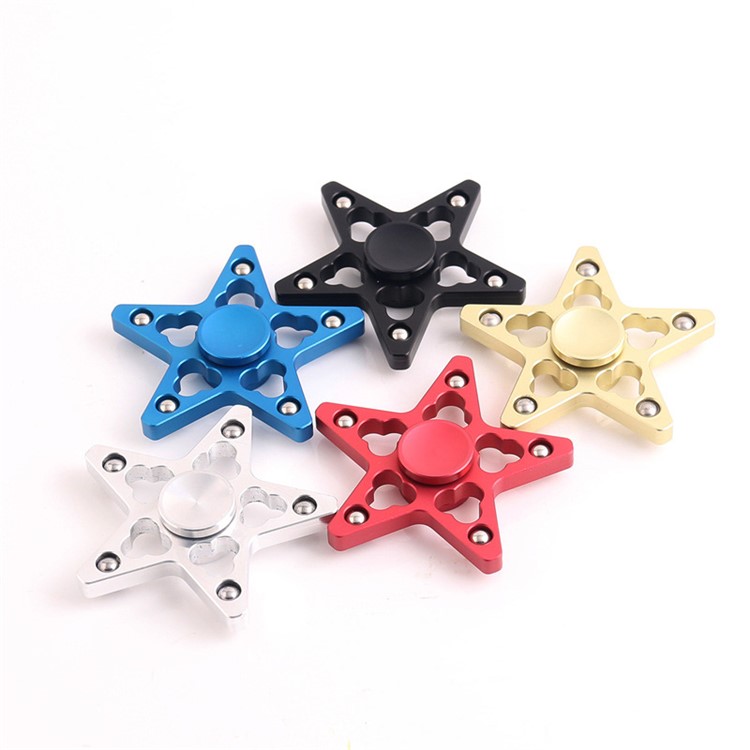 Five-pointed Star Pattern 5 Steel Balls Spinner Fidget Spinner Finger Toy ADHD Focus Toy - Black-3