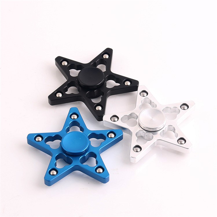 Five-pointed Star Pattern 5 Steel Balls Spinner Fidget Spinner Finger Toy ADHD Focus Toy - Black-4