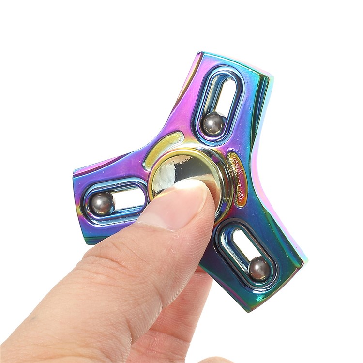 3 Steel Balls Fast Bearing Colorized Kirsite Tri-Spinner Fidget EDC Toy Hand Spinner-11