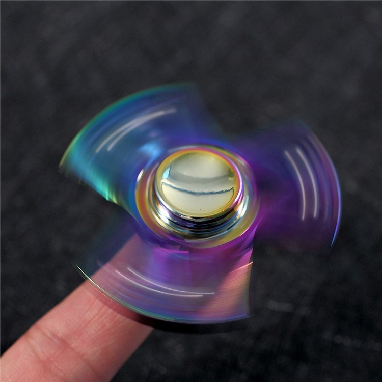 3 Steel Balls Fast Bearing Colorized Kirsite Tri-Spinner Fidget EDC Toy Hand Spinner-3