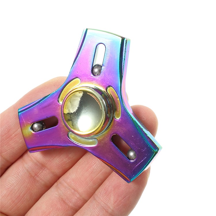 3 Steel Balls Fast Bearing Colorized Kirsite Tri-Spinner Fidget EDC Toy Hand Spinner-7