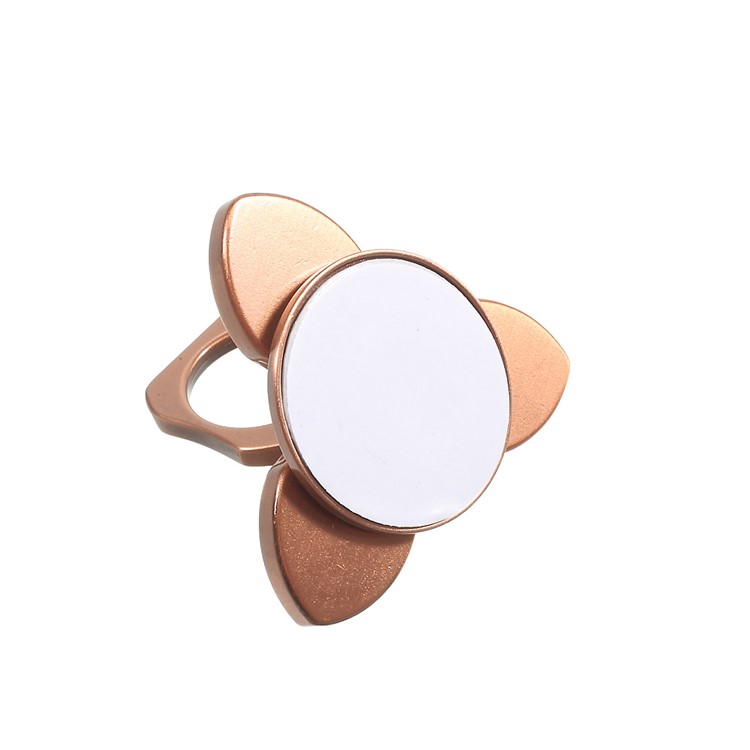 Metal Finger Ring Grip Stand with Tri-Spinner Fidget Function for Cellphone Tablet - Rose Gold-10