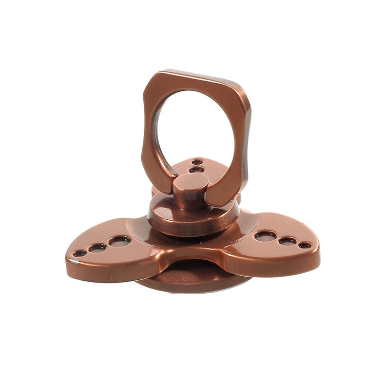 Metal Finger Ring Grip Stand with Tri-Spinner Fidget Function for Cellphone Tablet - Rose Gold-8