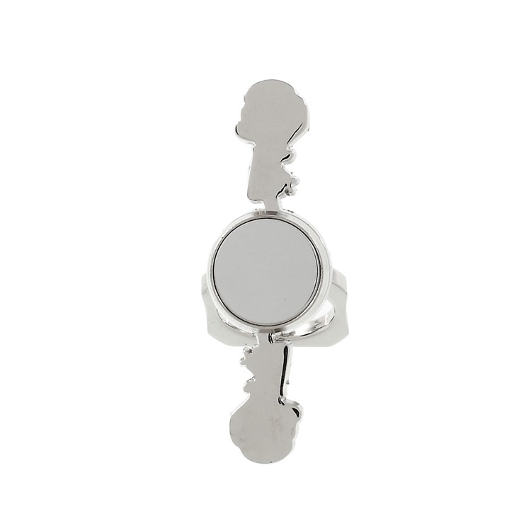 Spinner Fidget Spinner Relieve Anxiety and Boredom with Mirror and Ring Holder - Silver-2