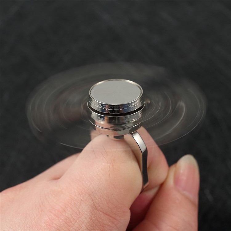 Spinner Fidget Spinner Relieve Anxiety and Boredom with Mirror and Ring Holder - Silver-5