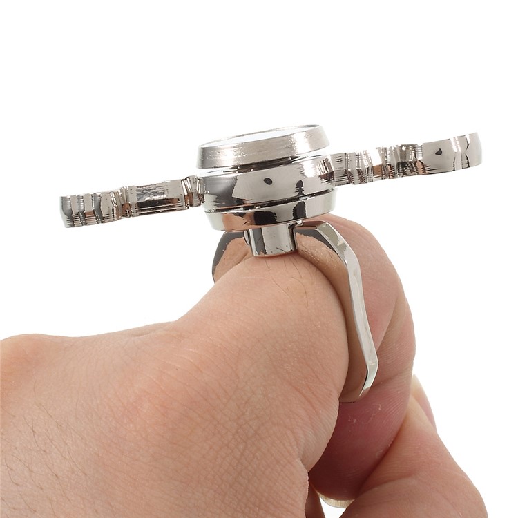Spinner Fidget Spinner Relieve Anxiety and Boredom with Mirror and Ring Holder - Silver-7