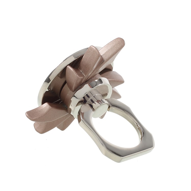 Leaf Shape Metal Finger Ring Grip Stand with Fidget Function for Cellphone Tablet-1