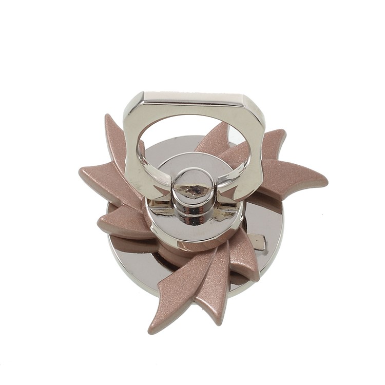 Leaf Shape Metal Finger Ring Grip Stand with Fidget Function for Cellphone Tablet-5