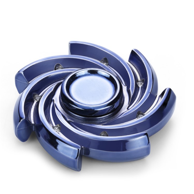 Pinwheel Shape Diamonds Decor Fidget Spinner High Speed EDC Toy for Adults and Kids - Blue-2