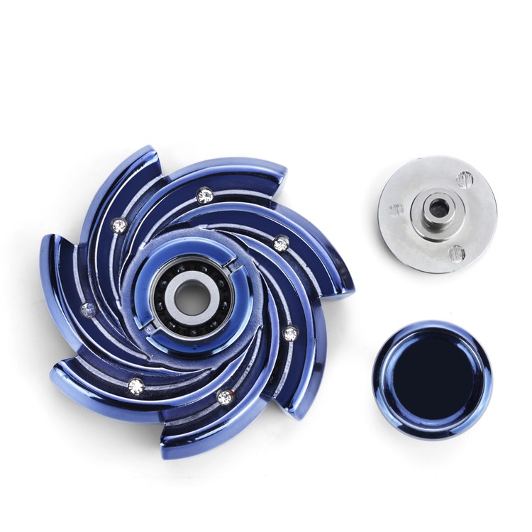 Pinwheel Shape Diamonds Decor Fidget Spinner High Speed EDC Toy for Adults and Kids - Blue-6