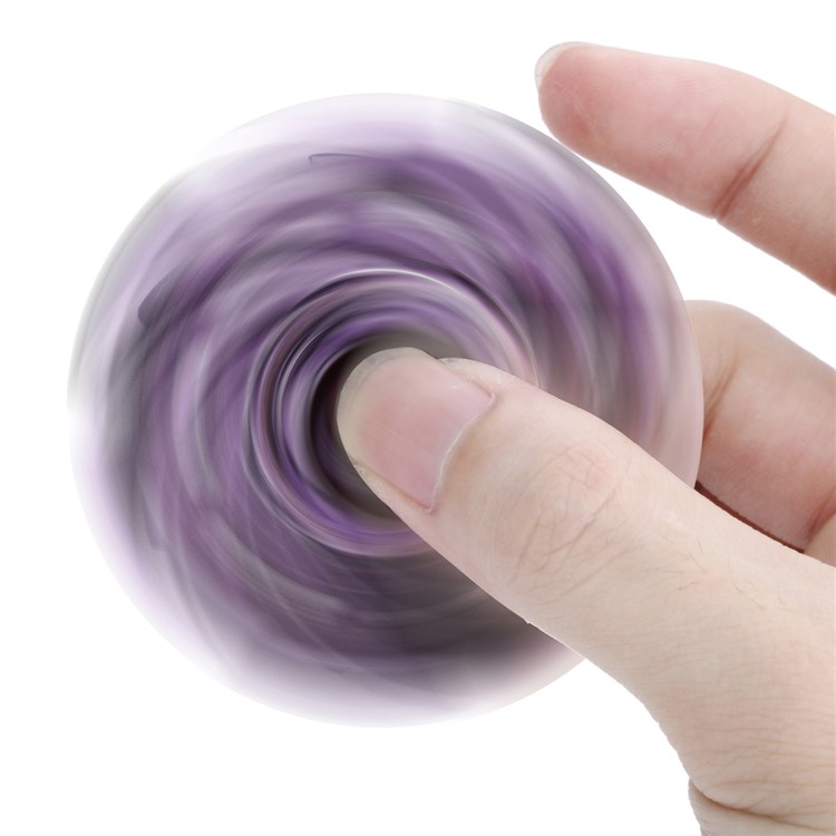 Diamante Decor Pinwheel Shape Fidget Spinner Toy Relieve Anxiety and Boredom - Purple-2