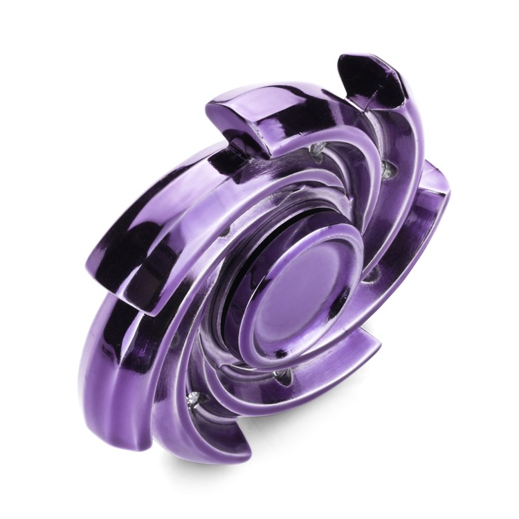 Diamante Decor Pinwheel Shape Fidget Spinner Toy Relieve Anxiety and Boredom - Purple-4