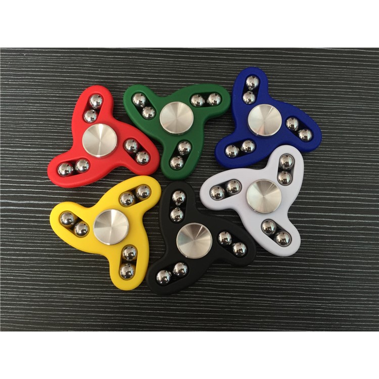 6 Steel Balls Tri-Spinner Fidget Toy Hand Spinner with R188 Bearing - Black-2