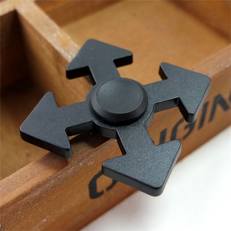 Arrow Pattern Aluminum Alloy Spinner Fidget Spinner Fast Bearing for ADHD Anxiety and Boredom - Black-1