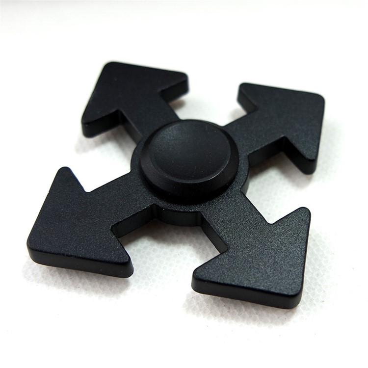 Arrow Pattern Aluminum Alloy Spinner Fidget Spinner Fast Bearing for ADHD Anxiety and Boredom - Black-4