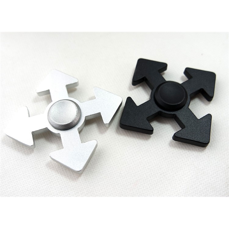 Arrow Pattern Aluminum Alloy Spinner Fidget Spinner Fast Bearing for ADHD Anxiety and Boredom - Black-5