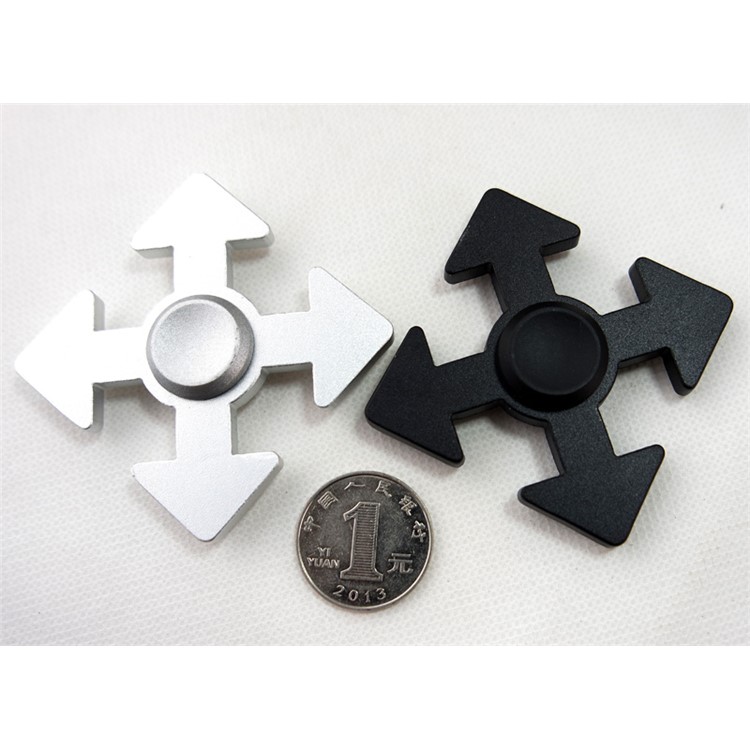 Arrow Pattern Aluminum Alloy Spinner Fidget Spinner Fast Bearing for ADHD Anxiety and Boredom - Black-6