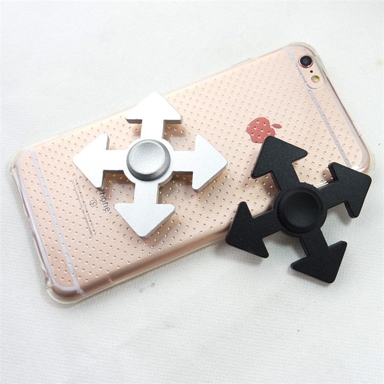 Arrow Pattern Aluminum Alloy Spinner Fidget Spinner Fast Bearing for ADHD Anxiety and Boredom - Black-8